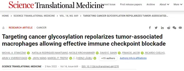 Targeting Sugar Molecules in Sugar-Immune Therapy Shows Enhanced Anti-Tumor Efficacy