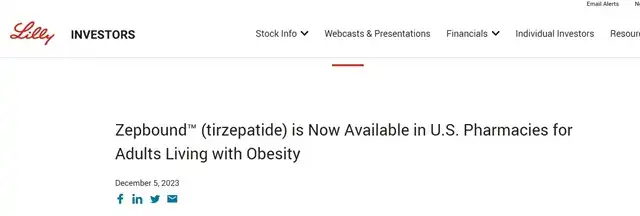 Zepbound: Eli Lilly new weight-loss drug 20% cheaper than Wegovy