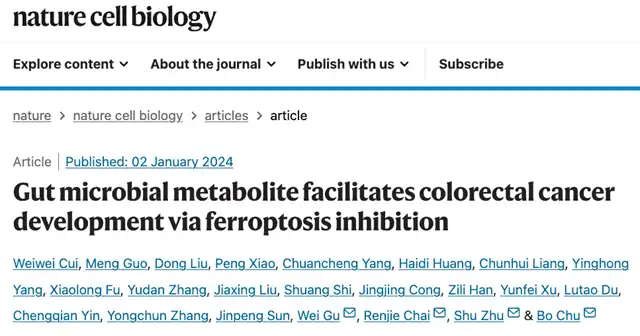 Gut Microbial Metabolite Promotes Colorectal Cancer Through Inhibition of Ferroptosis