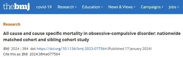 The Mortality Risk of Obsessive-Compulsive Disorder: Insights from a Swedish Study