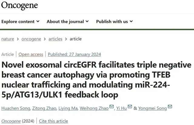 Exosomal circEGFR: A Therapeutic Target in Triple Negative Breast Cancer