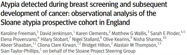 Revising Breast Screening Guidelines for Atypical Lesions