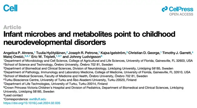 Do Infant Microbes Influence Neurodevelopmental Disorders?
