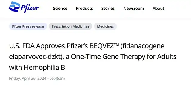 FDA Approves Pfizer's One-Time Gene Therapy for Hemophilia B: Priced at $3.5 Million per Dose