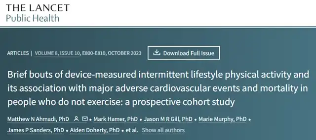 Brief Intermittent Exercise Reduces Heart Disease and Death Risk