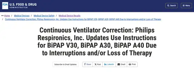 FDA Urgent Recall of Philips Respironics Ventilators Raises Safety Concerns