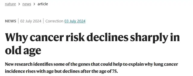 Why does Mysterious Decline in Cancer Incidence After Age 75?